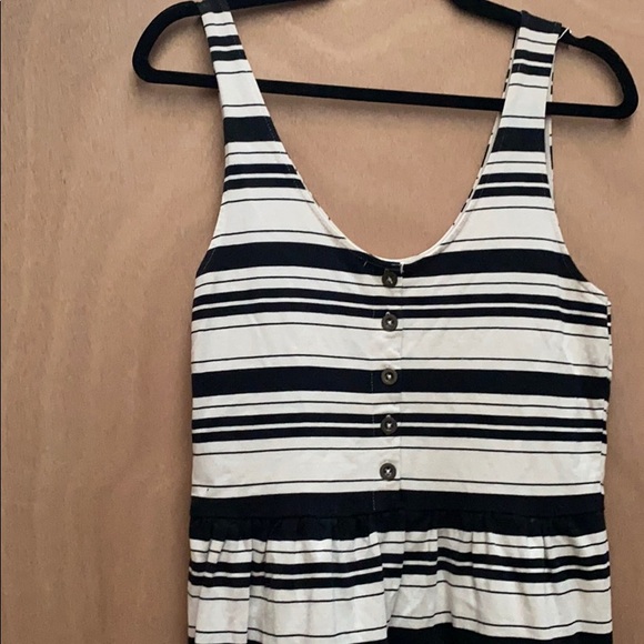 JCrew navy/cream striped dress w buttons in back - Picture 4 of 7
